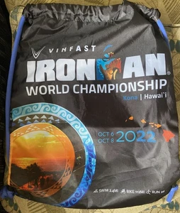 Ironman 2022 Kona Hawaii World Championship Triathlon Drawstring Bag Backpack - Picture 1 of 4