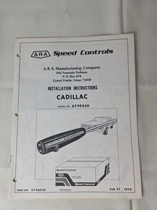 ARA Speed Controls Installation Instructions Cadillac (Feb 27, 1976) - Picture 1 of 2