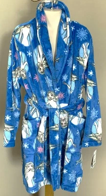 Niñas DISNEY FROZEN BATA 7/8 NUEVO Elsa Suave Vellón Nuevo con Etiquetas Albornoz CORBATA ADJUNTA Foto 1 de 2