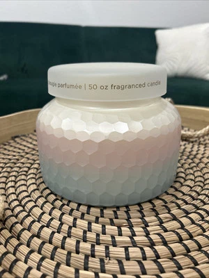 Anthropologie Capri 火山美人鱼 Ombré 玻璃罐蜡烛巨型 50 盎司全新 1417 — 第 1/4 张图片