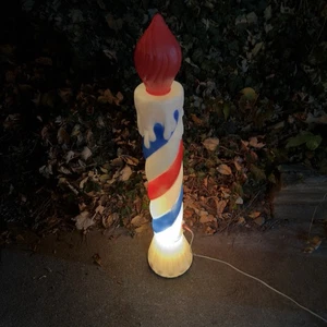 Vintage Union USA Patriotische Blasform beleuchtet rot weiß blau Drehkerze RAR - Bild 1 von 8