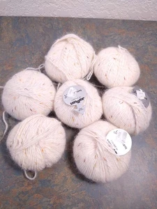 vintage ANGORA BLEND YARN LOT Unger yum wool fleck 140 grams made in ITALY 7 skn - Picture 1 of 6