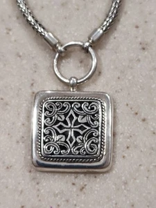 COLLAR DE PALANCA COLGANTE CRUZ PLATA ESTERLINA 925 PESADO ESTILO BALI VINTAGE - Imagen 1 de 6