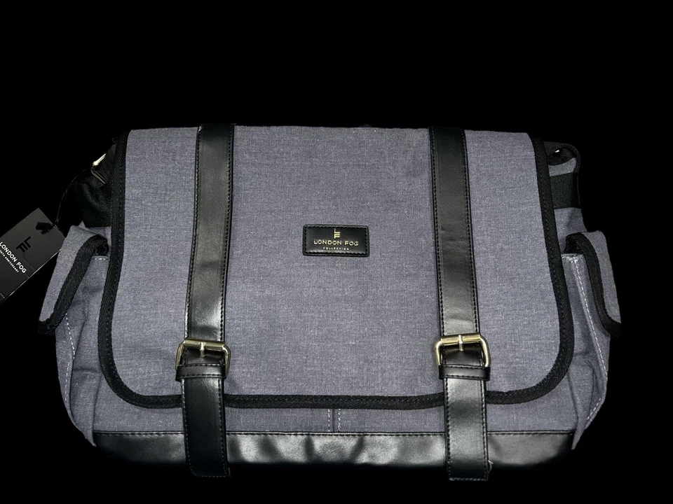 Bolso de mezclilla mensajero de lona London Fog Collection para mujer NUEVO con etiquetas Precio de venta sugerido por el fabricante 108 USD Foto 1 de 2