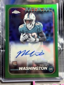 Topps 2024 cromo Malik Washington radiocontrol automático RA-MWA verde/99 - Imagen 1 de 2
