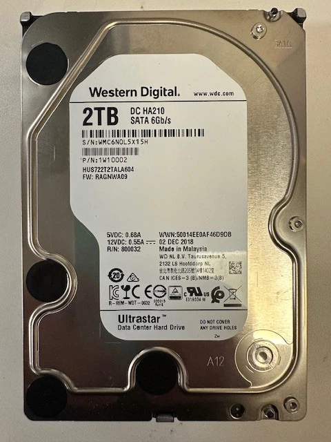 Western Digital  1W10002 - WD Ultrastar DC HA210 2TB WD Enterprise  USED - Image 1 of 1