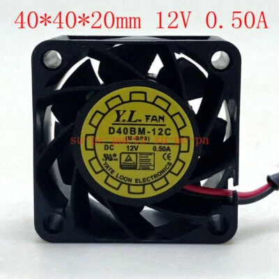 Y.L.FAN D40BM-12C 4cm 4020 12V 0.50A double ball high speed chassis power fan - Image 1 of 4