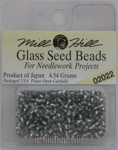 MILL HILL GLASS SEED BEADS SILVER 2MM #02022 4.54 GRAMS PACK X 4 NEW - Picture 1 of 1