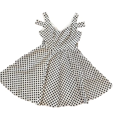 Vestido Betsey Johnson Blanco Con Lunares Negros Estilo Columpio Talla 6 Foto 1 de 4