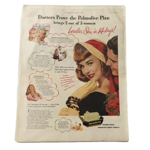 Saturday Evening Post Palmolive Soap Magazine Advertisement March 1948 Paper Ad - Picture 1 of 9