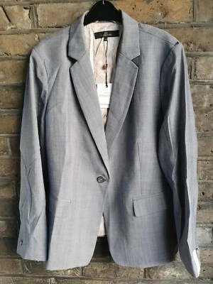 New NEXT Grey Mix Wool Blend Tailored Fit Blazer Size UK 22 - RRP £90 - Image 1 of 4