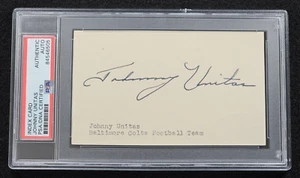 Rare JOHNNY UNITAS Signed ROOKIE ERA 3x5 Index Card-HOF-BALTIMORE COLTS-PSA - Picture 1 of 3