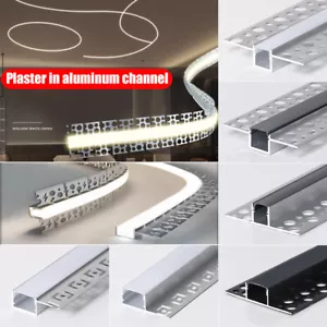 Trimless Recessed Plaster-in Aluminum Channel with Flange for LED Strip Light - Picture 1 of 40