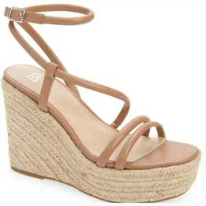 BP Cohan Espadrille Platform Wedge Strappy Tan Sandal 11 - Picture 1 of 8
