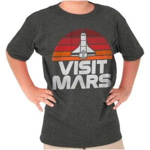 Vintage Visit Mars Space Rocketship Crewneck T Shirts Boy Girl - Picture 1 of 8
