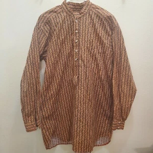 Vtg P.L. GREEN'S PAM BAUER M BOHO Renaissance Shirt Floral Striped Cosplay U.S.A - Picture 1 of 10