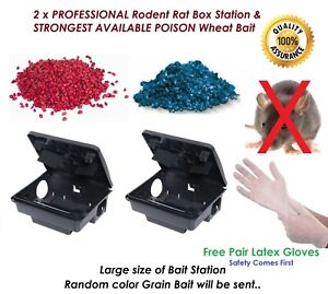 RAT POISON KILLER Box Station Bait Block Killer UPTO 75% STRONGER - ( 2 BOXES )