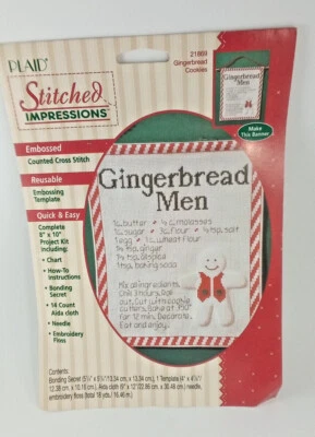 Plaid Stitched Impressions "Gingerbread Cookies" Counted Cross Stitch Kit - Image 1 of 2