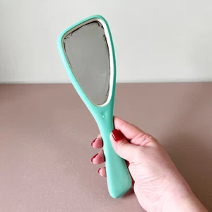 Espejo de mano vintage verde azulado años 70 accesorio cosmético discoteca retro genial - Imagen 1 de 8