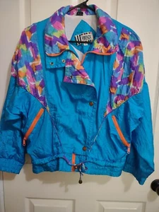 Vintage Forenza Damen Pastell Color Block Türkis Orange Schwarz Lila Hell - Bild 1 von 11