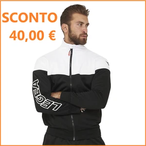 Tuta uomo Legea da ginnastica zip taglie forti 2XL XXL col nero sport poliestere - Bild 1 von 10