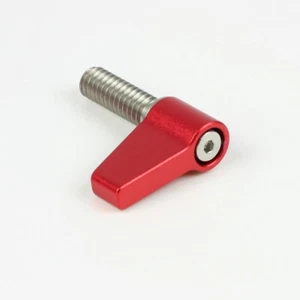 1/4" Full Thread 20mm Long Thumb Red Handle Lever Wingnut Ratchet Knob Screw - Picture 1 of 4