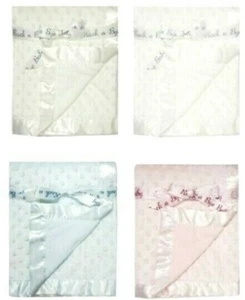 Luxury Baby Blanket Bubble Dimple Wrap Cot Pram Satin Edge Gift - Rock a Bye abg