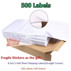 500 etiquetas de envío 8,5 x 5,5 franqueo autoadhesivas 2 por hoja - eBay UPS PayPal - Imagen 1 de 7