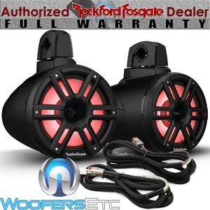 pk ROCKFORD FOSGATE M2WL-8HB BLACK 8" REAR SPEAKERS + MX-RSW16 CAN AM X3 RZR NEW - Picture 1 of 9