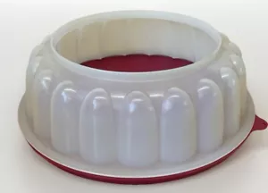Tupperware Gelierring 2 Stück Gelierform klar und Himbeerdeckel 6 C ohne Mitte Jello - Bild 1 von 2