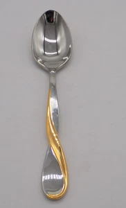 Oneida GOLDEN AQUARIUS Stainless Flatware Gold Accent table spoon - Picture 1 of 3