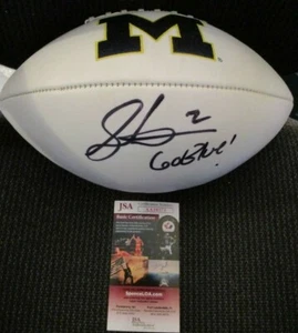 SHEA PATTERSON MICHIGAN WOLVERINES SIGNED LOGO FOOTBALL BECKETT JSA COA AA19373 - Picture 1 of 3