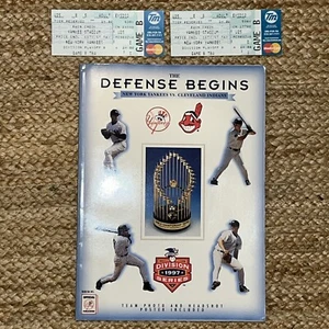 New York Yankees Cleveland Indians 1997 AL Division Series Program + 2 Tickets - Picture 1 of 4