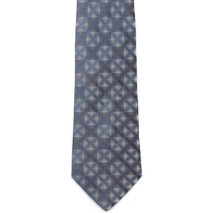Van Heusen Men's 100% Silk Geometric Neck Tie Blue Wide 4" x 58" - Picture 1 of 2