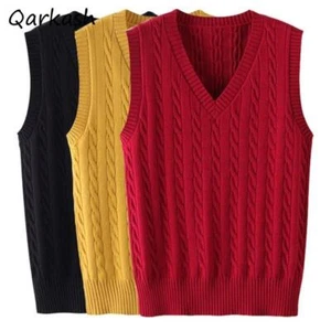 Men Tops Jumper Vest Sleeveless Sweater Waistcoat V-neck Pullover Knitted Tank - Picture 1 of 28