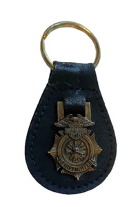 Harley Davidson firefighter eagle leather key chain - Picture 1 of 2