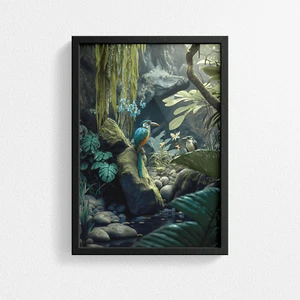 Tropische Vögel - Natürliche Wildtierlandschaft - Modernes Wandbild Dekor Poster Druck - Bild 1 von 13