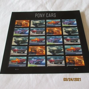 Pony Cars Postal Stamps USPS Postal Stamps Sheet of 20 Stamps MNH - Bild 1 von 6