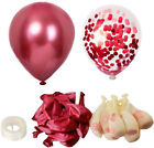 Red 70 Pc Chrome Metallic Confetti Balloons 12" Strip Tape Shower Party Wedding