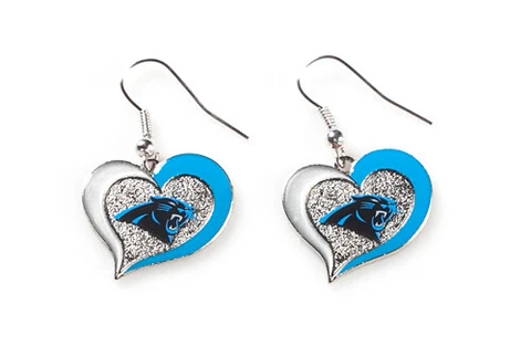 Carolina Panthers Swirl Heart Earrings (2 Pack) Cover
