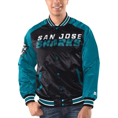 STARTER NHL San Jose Sharks RENEGADE Varsity Satin Jacke - Bild 1 von 2