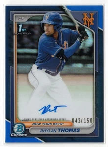 2024 1st Bowman BLUE RC AUTO Rhylan Thomas! Mariners! Rookie! Autograph! /150 - Picture 1 of 2
