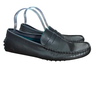 Mocasines de conducción de cuero gris azulado Lacoste para hombre zapatos sin cordones talla 9,5 - Imagen 1 de 16