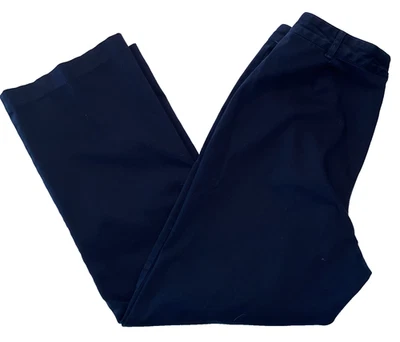 Pantalones chinos para mujer Chaps azul marino frente plano talla 12P pierna recta Foto 1 de 4
