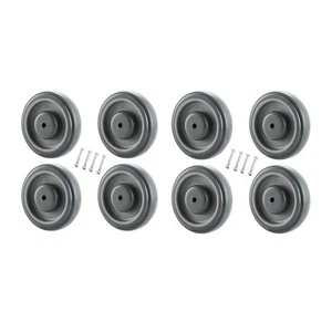 8 Pack Shopping Cart Casters Replacement, 5-inch Diameter Cart Wheels with Ax... - Picture 1 of 6