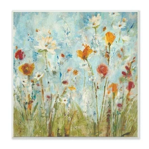 Abstract Summer Wildflowers Wall Plaque Art, 12 x 0.5 x 12, Multi-Color - Picture 1 of 5