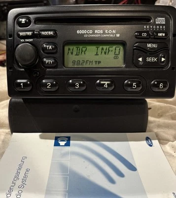 Org. FORD 6000 RDS Autoradio CD + Code + Anleitung Geprüft Voll Funktionsfähig - Bild 1 von 4