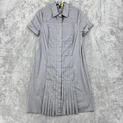 BCBGMaxazria Shirt Dress Womens Small Pleated Preppy Career Minimalist Button - Image 1 of 4