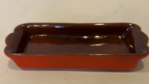 Frankoma Pottery Rectangle Baking Dish Pan Casserole Colorworks Orange Red 12" - Picture 1 of 5