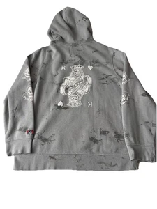 Lurking Class Men’s Hoodie Skeleton Graphics Sz M Grey Tie Dye Front Pocket - Picture 1 of 11